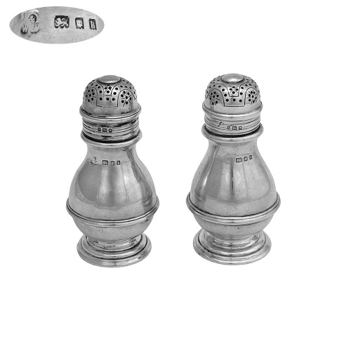 Pair of Sterling Silver Pepper Pots 1925